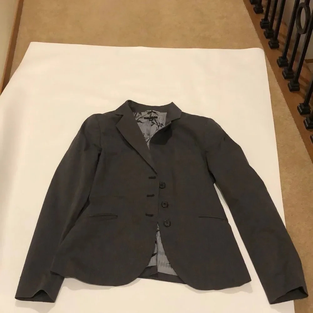 Sisley Grey pinstriped three button jacket - Picture 2 of 5